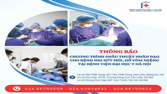 Đăng ký chương trình phẫu thuật miễn phí cho trẻ em hở môi hàm ếch