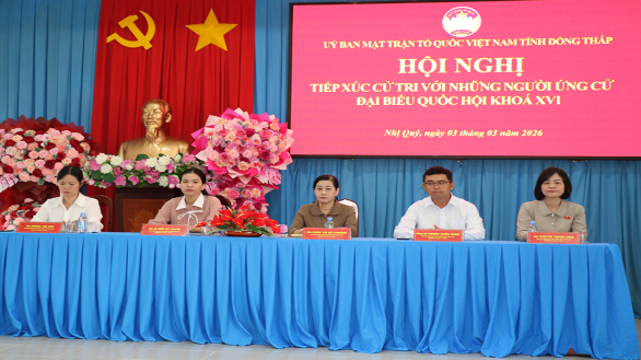 Ứng cử viên ĐBQH khóa XVI tiếp xúc cử tri phường Nhị Quý và phường Cai Lậy