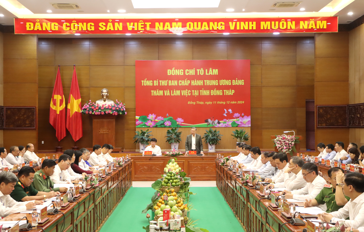 Tổng Bí thư Tô Lâm chủ trì buổi làm việc với Ban Chấp hành Đảng bộ tỉnh Đồng Tháp