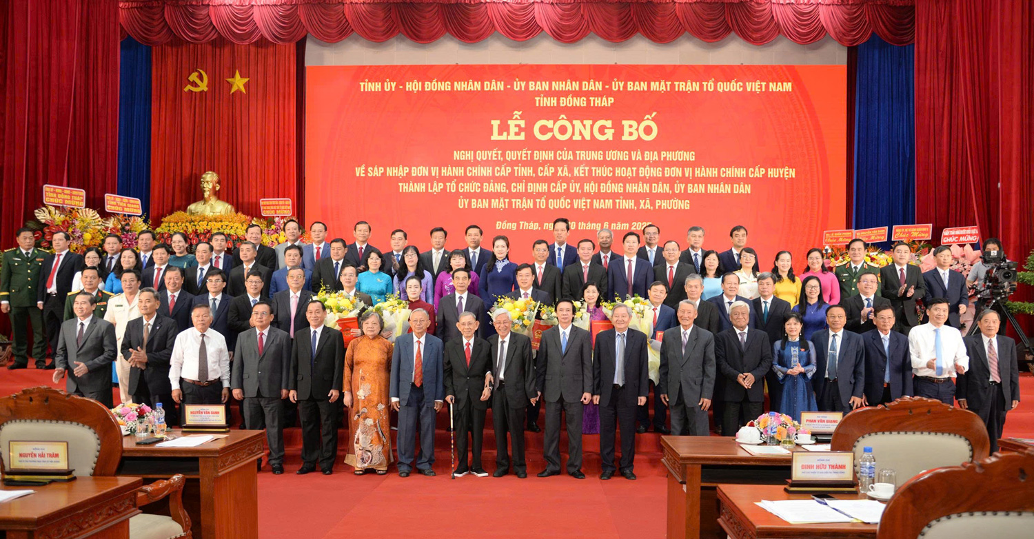 Lễ công bố nghị quyết về việc sắp xếp đơn vị hành chính trên địa bàn tỉnh Đồng Tháp